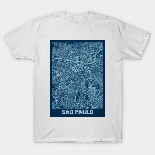 Sao Paulo - Brazil Peace City Map T-Shirt by tienstencil